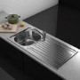 GRADE A2 - Essence Ava Single Bowl Reversible Drainer Stainless Steel Chrome Kitchen Sink - BeBa_26180