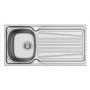 GRADE A2 - Essence Ava Single Bowl Reversible Drainer Stainless Steel Chrome Kitchen Sink - BeBa_26180