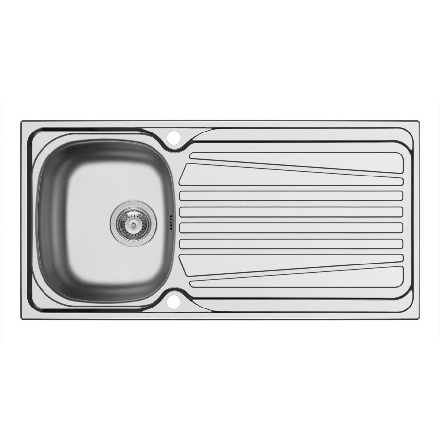 GRADE A2 - Essence Ava Single Bowl Reversible Drainer Stainless Steel Chrome Kitchen Sink - BeBa_26180