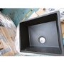 GRADE A2 - Enza Madison Single Bowl Undermount Black Granite Composite Kitchen Sink