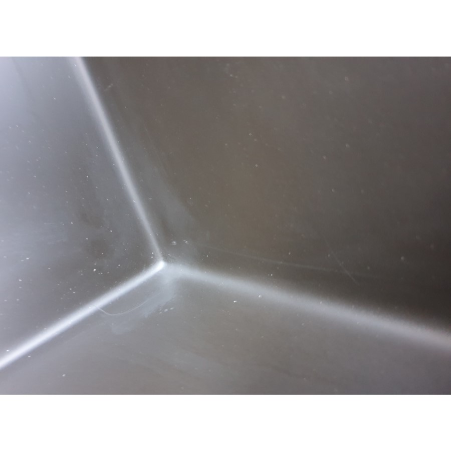 GRADE A2 - Enza Madison Single Bowl Undermount Black Granite Composite Kitchen Sink