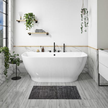 Freestanding Double Ended Back To Wall Bath 1650 X 780mm Manilla Better Bathrooms - Bathroom Ideas With Freestanding Bath Freestanding Double Ended Back To Wall Bath 1650 X 780mm Manilla Better Bathrooms - Bathroom Ideas With Freestanding Bath