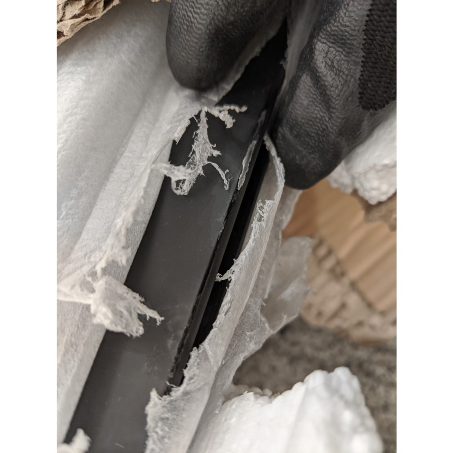 GRADE A2 - Black 1200 Framed Wet Room Shower Screen with Wall Support Bar - Zolla