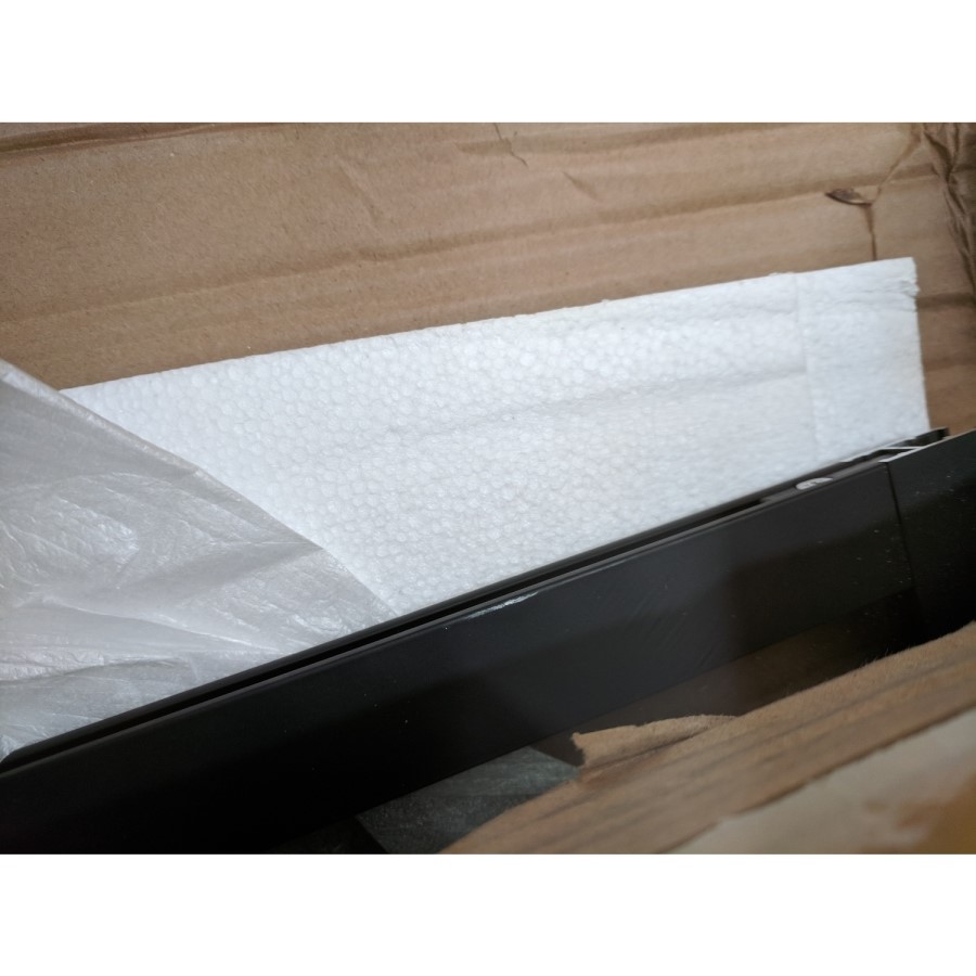 GRADE A2 - Black 1200 Framed Wet Room Shower Screen with Wall Support Bar - Zolla