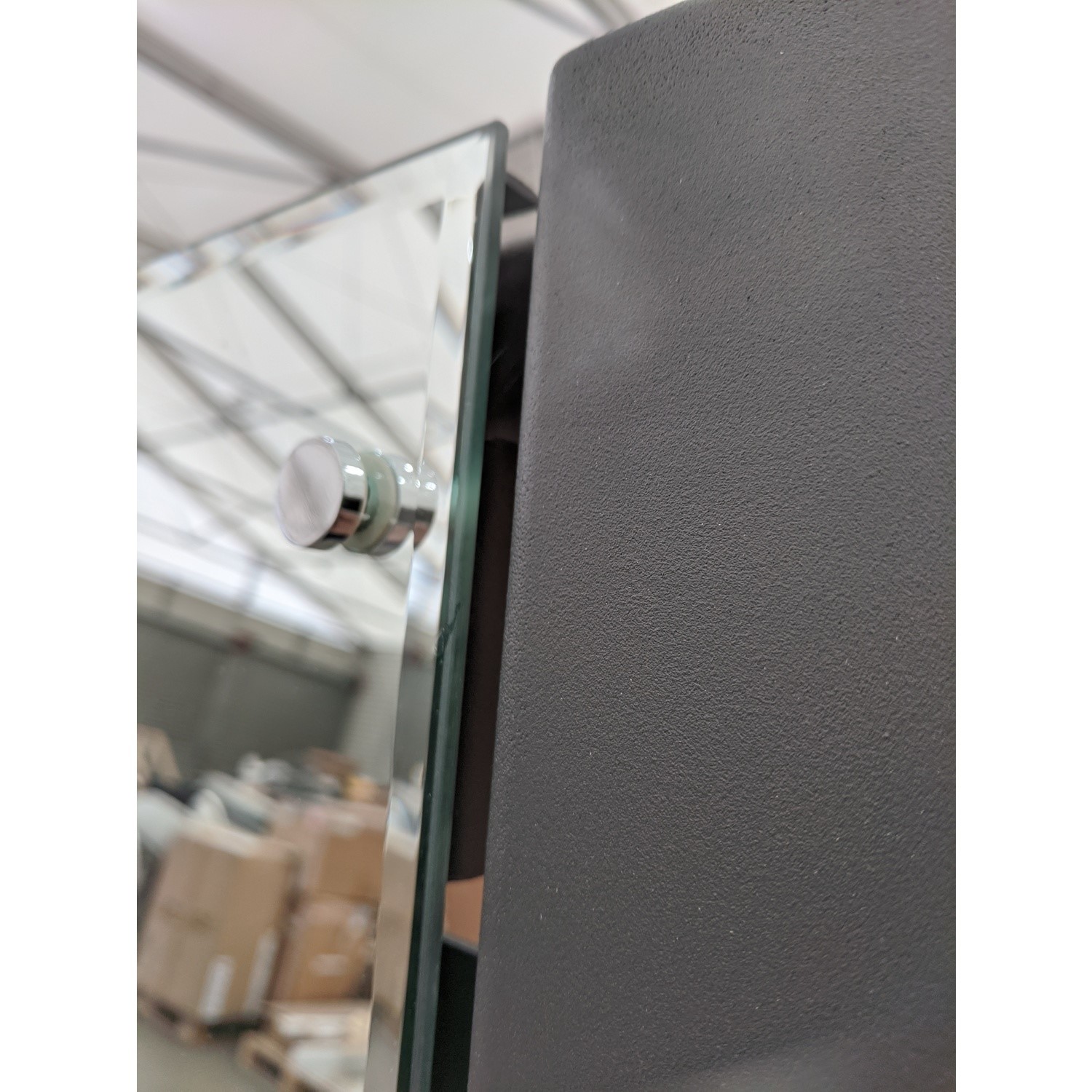 GRADE A2 - Tanami Anthracite Vertical Single Panel Radiator with Mirror ...