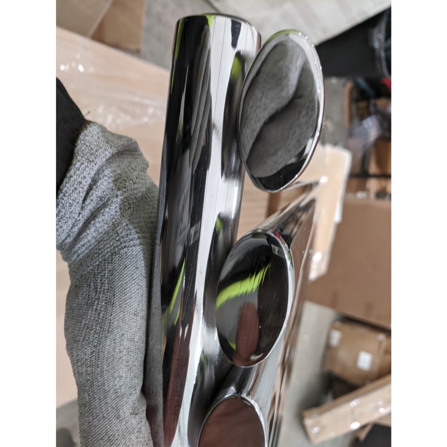 GRADE A2 - Chrome Vertical Single Panel Radiator 1600 x 360mm - Margo