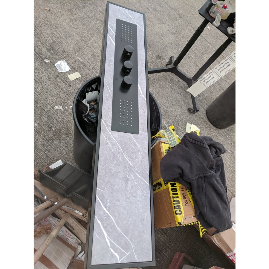 GRADE A2 - Luni Grey Stone Effect Shower Tower