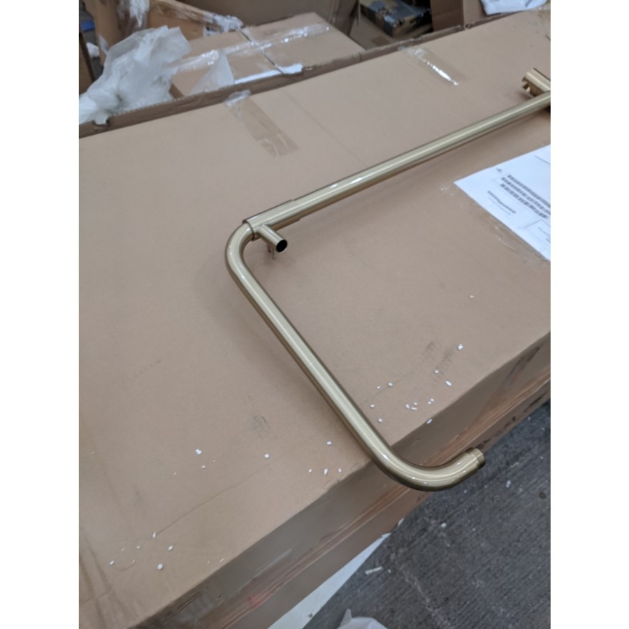 GRADE A2 - Brushed Brass Thermostatic Mixer Bar Shower with Round Overhead & Pencil Handset - Arissa