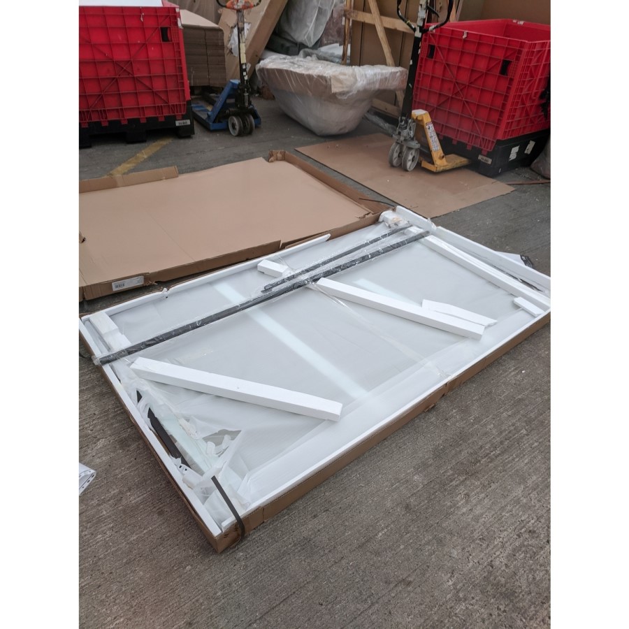 GRADE A2 - 1200 Matt Black Framed Wetroom Panel - 8mm Glass - Zolla