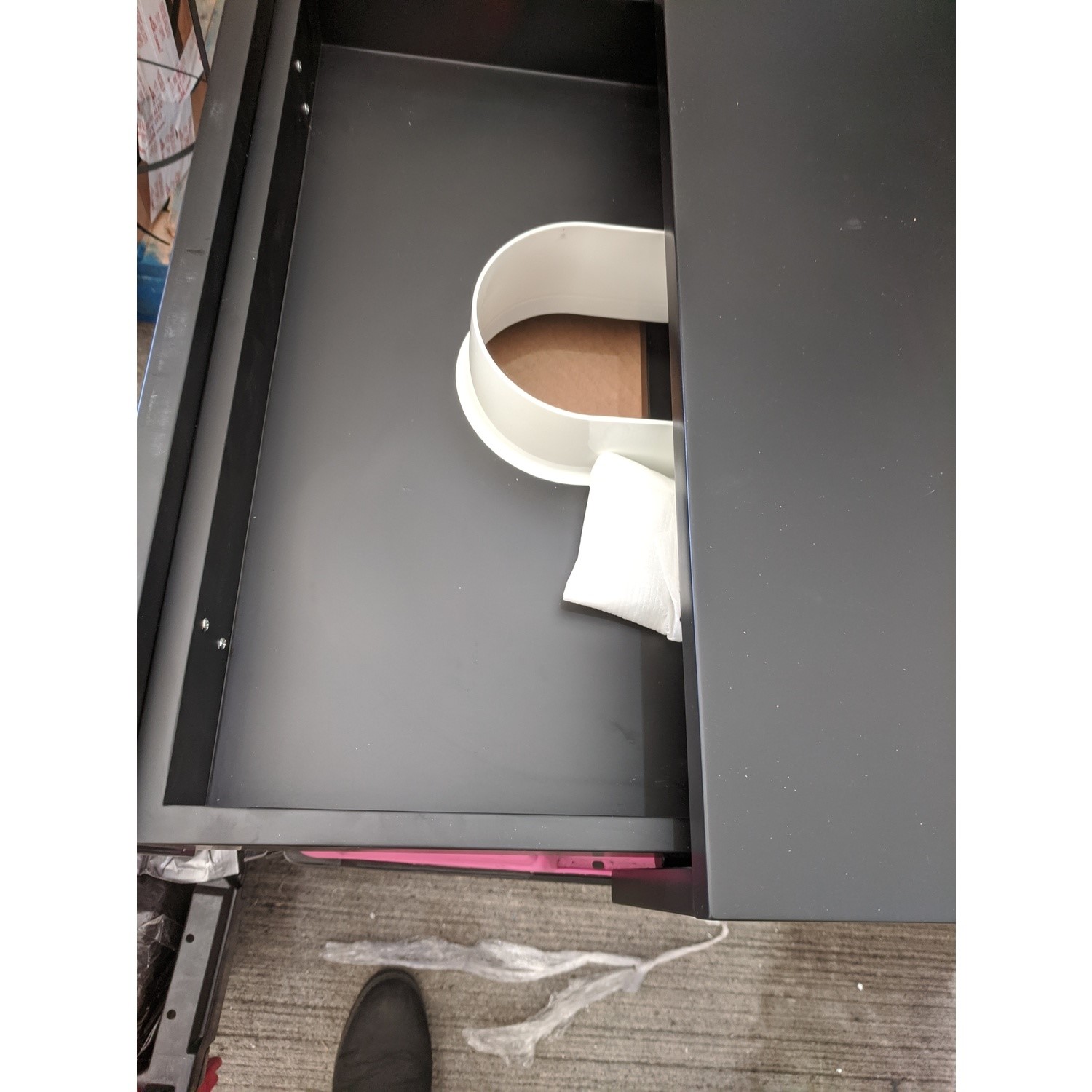 GRADE A2 600mm Black Wall Hung Countertop Basin Shelf Lugo Better