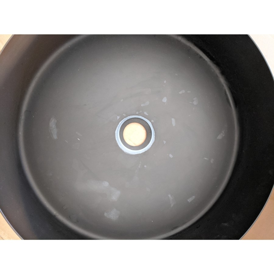 GRADE A2 - Stainless Steel Black Round Countertop Basin 400mm - Zorah