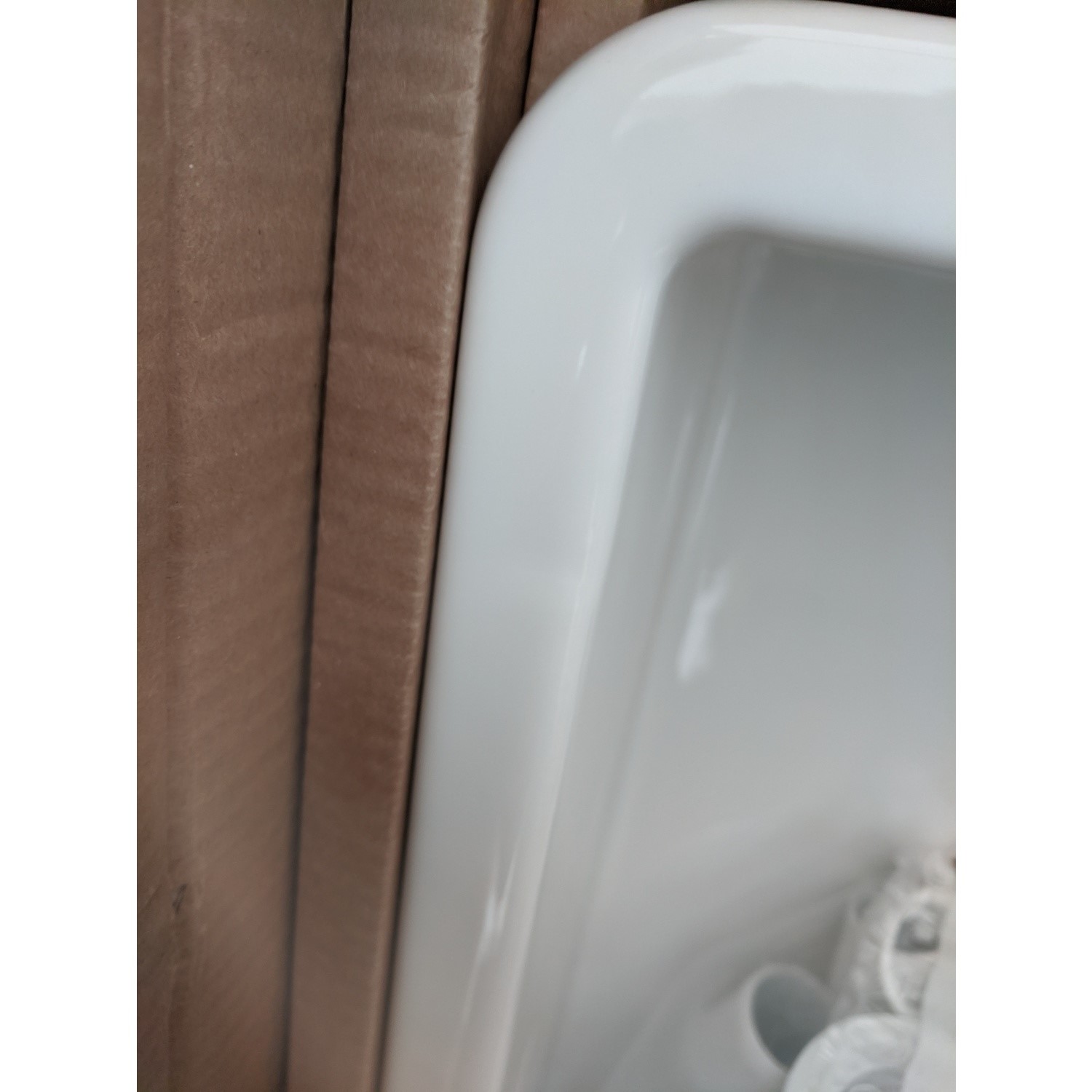 GRADE A2 Rangemaster Rustique Single Bowl Undermount / Inset White