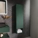 GRADE A2 - Green Wall Mounted Tall Bathroom Cabinet 350mm - Lugo