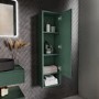 GRADE A2 - Green Wall Mounted Tall Bathroom Cabinet 350mm - Lugo