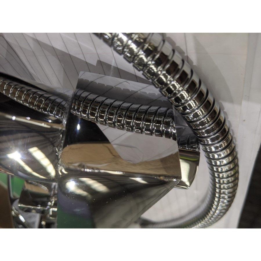 GRADE A2 - Chrome Wall Mounted Bath Shower Mixer Tap - Wave