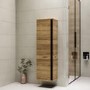 GRADE A2 - Wood Effect Wall Mounted Tall Bathroom Cabinet 420mm - Roxbi