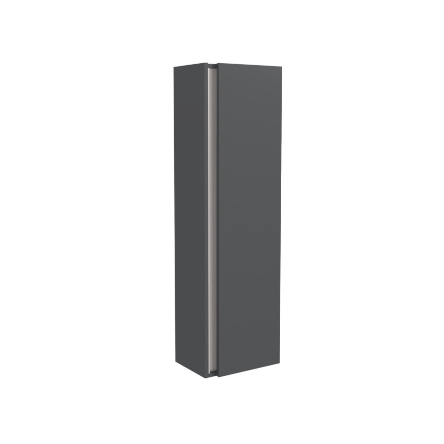 GRADE A2 - Single Door Grey Wall Mounted Tall Bathroom Cabinet 400 x 1380mm - Roxbi