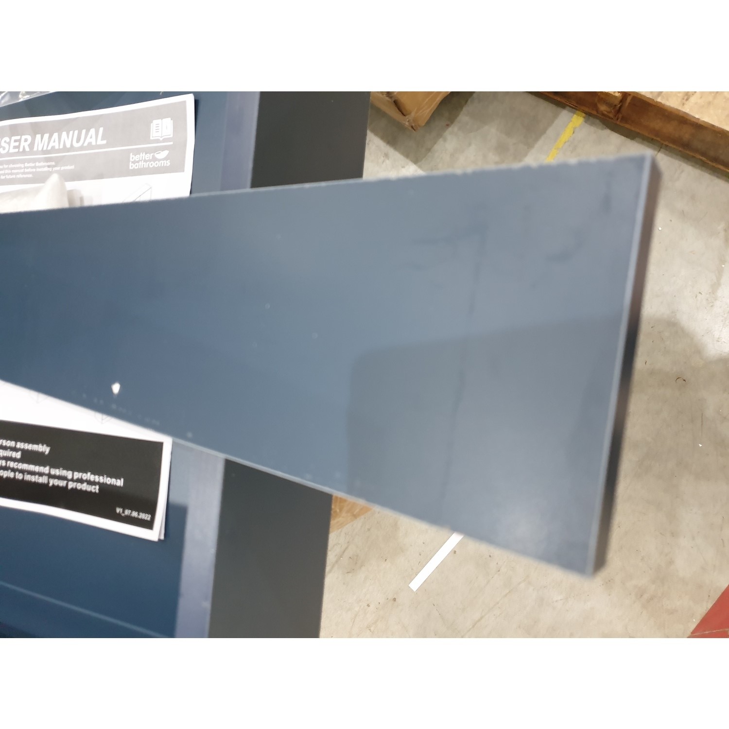 GRADE A2 Blue Mirrored Wall Bathroom 600 x 650mm Ashford Better Bathrooms