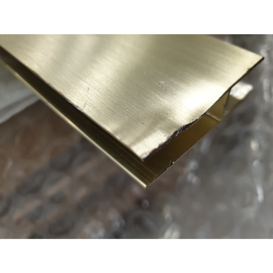 GRADE A2 - 900mm Brushed Brass 8mm Hinged Shower Door - Pavo 