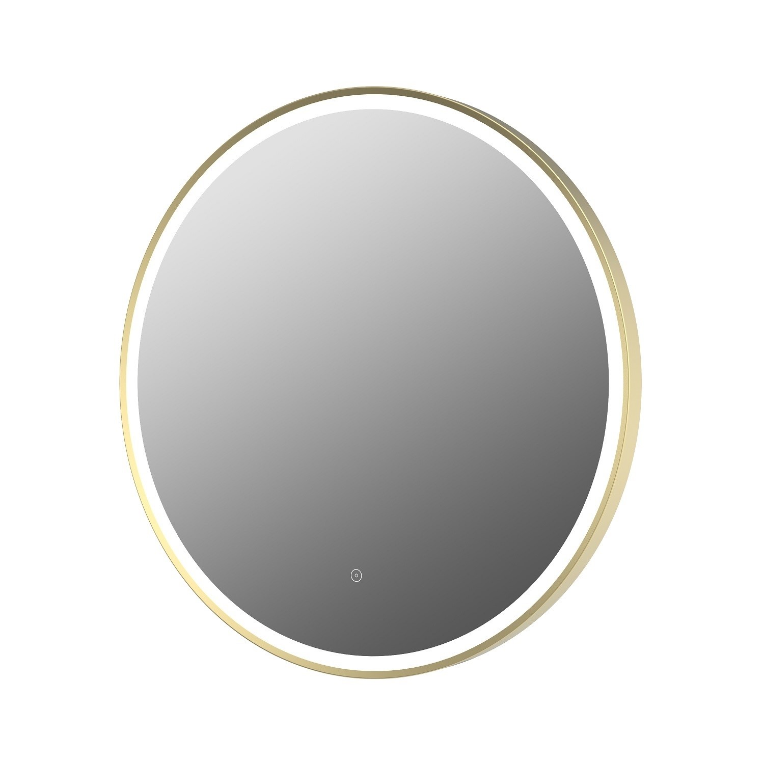 Round Brass Heated Bathroom Mirror with Lights 800mm Antares Better