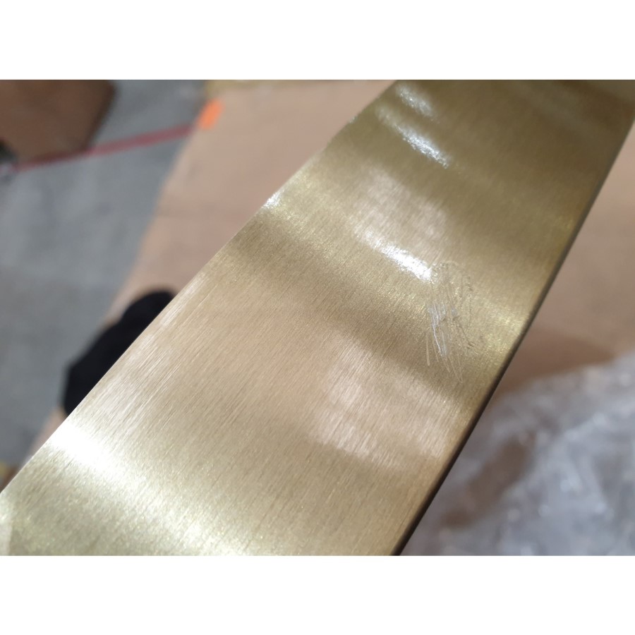 GRADE A2 - Round Brass LED Bathroom Mirror with Demister 800mm - Antares 
