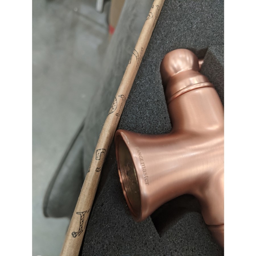 GRADE A2 - Rangemaster Brushed Copper Twin Lever Kitchen Mixer Tap - Estuary