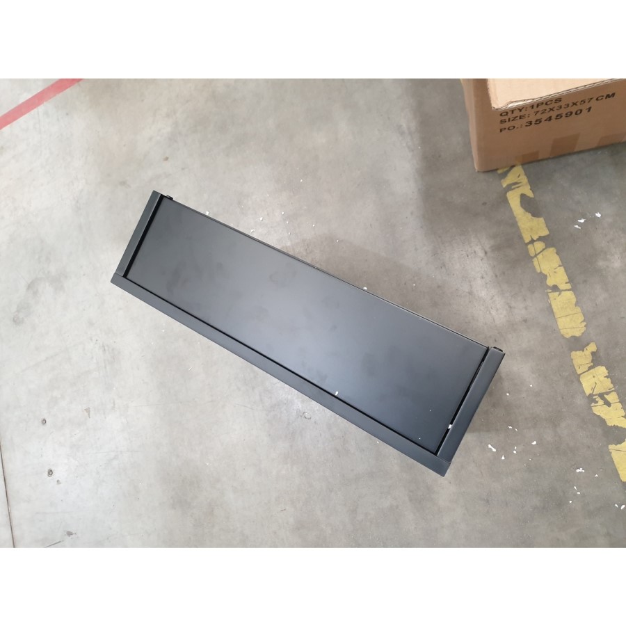 GRADE A2 - 600mm Black Wall Hung Countertop Basin Shelves - Lugo