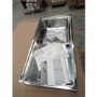 Refurbished Single Bowl Chrome Stainless Steel Kitchen Sink with Reversible Drainer - Enza Isabella