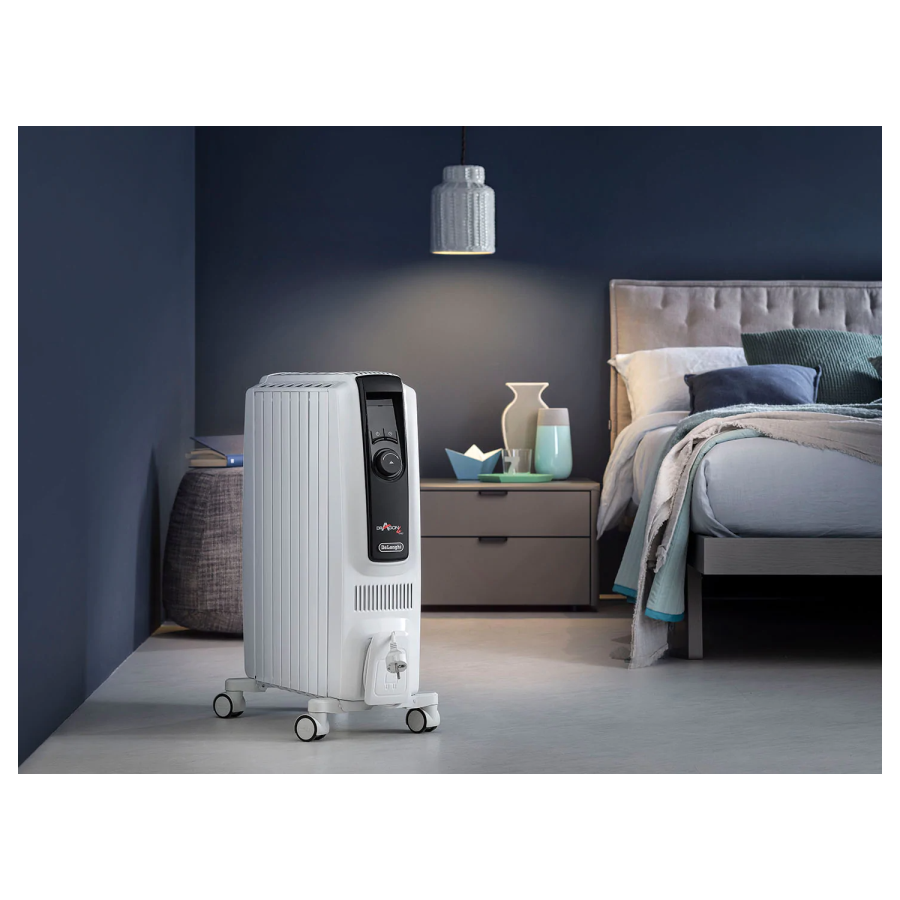 DeLonghi Dragon 4 2kW Oil Filled Radiator 8 Fin with Digital Display & Increased Radiant Surface - 10 Year warranty 