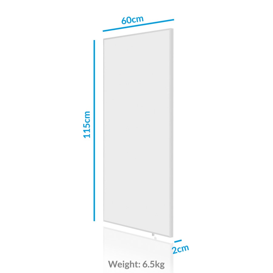 electriQ 700W Smart Infrared Wall Mounted Infrared Panel Heater - Low Energy  - 700 x 1150mm