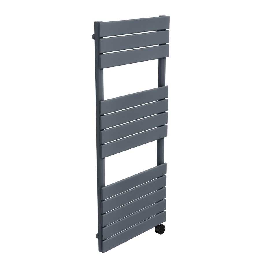 Anthracite Flat Panel Smart Electric Towel Radiator with Wi-Fi Thermostat - 1000W - H1200xW500mm - Bathroom Safe