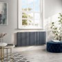 Anthracite Horizontal Smart Electric Radiator with Wi-Fi Thermostat - 2000W - H600xW1416mm - Bathroom Safe