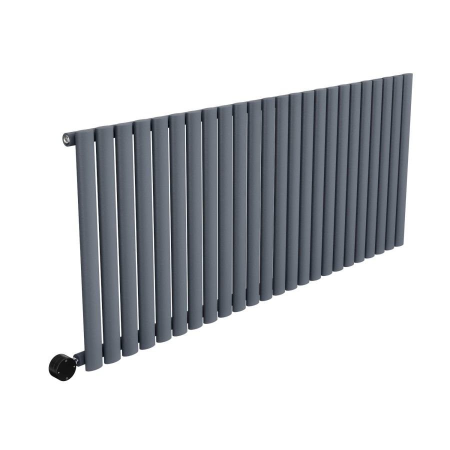 Anthracite Horizontal Smart Electric Radiator with Wi-Fi Thermostat - 2000W - H600xW1416mm - Bathroom Safe