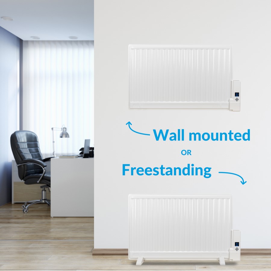 electriQ 800W Slim Wall Mounted Oil Filled Radiator - White