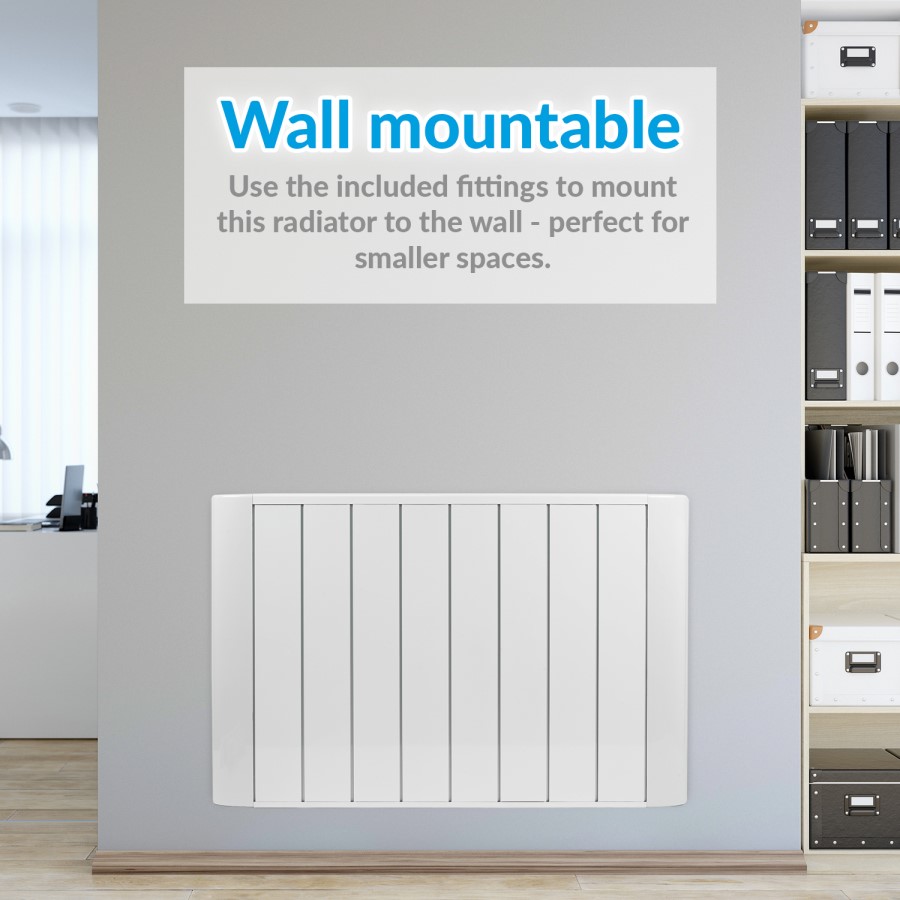2000W Smart Low Energy Aluminium Designer Radiator - Wall Mountable& Bathroom Safe