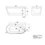 GRADE A2 - Freestanding Single Ended Right Hand Corner Bath 1600 x 780mm - Cove