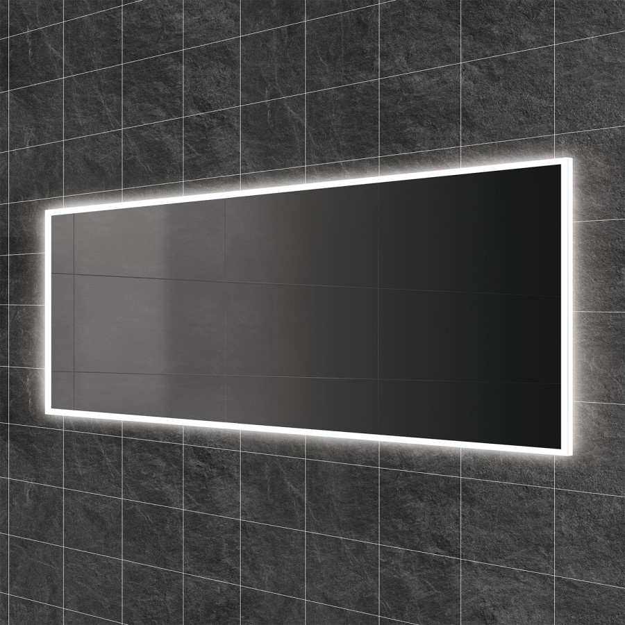 Rectangular LED Bathroom Mirror with Demister 1400 x 600mm- HiB Globe 140 