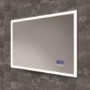 Rectangular Heated Bathroom Mirror with Lights Digital Display Shaver Socket & Bluetooth Speakers 800 x 600mm- HiB Globe Plus 80