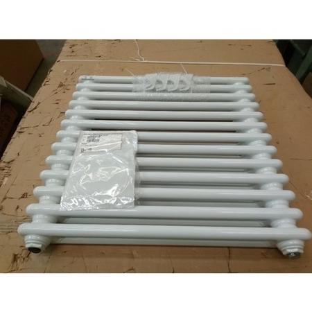 GRADE A3 - White Horizontal 2 Column Traditional Radiator 600 x 605mm - Nambi