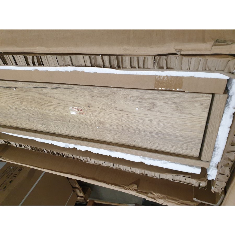 GRADE A2 - 600mm Wood Effect Wall Hung Countertop Vanity Shelves - Lugo