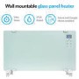 electriQ 2000W Smart Designer Glass Panel Heater - Wall Mountable & Bathroom Safe