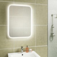 GRADE A1 - Rectangular LED Bathroom Mirror with Demister 500 x 700mm- HiB Ambience 50  GRADE A1 - Rectangular LED Bathroom Mirror with Demister 500 x 700mm- HiB Ambience 50
