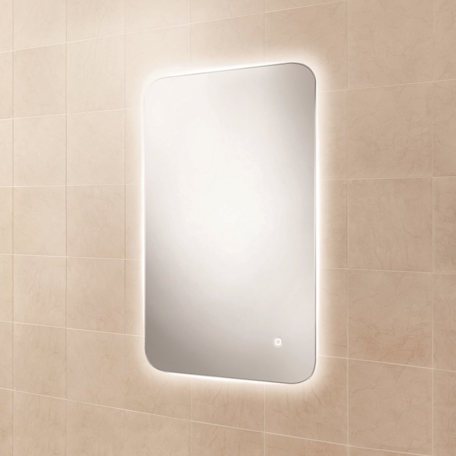 GRADE A1 - Rectangular LED Bathroom Mirror with Demister 500 x 700mm- HiB Ambience 50