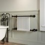 ALMOST PERFECT - White and Black Traditional Column Radiator with Towel Rail 510 x 740mm - Regent