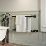ALMOST PERFECT - White and Black Traditional Column Radiator with Towel Rail 510 x 740mm - Regent