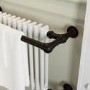 ALMOST PERFECT - White and Black Traditional Column Radiator with Towel Rail 510 x 740mm - Regent
