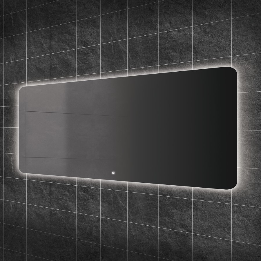 Rectangular Backlit Heated Bathroom Mirror with Lights 1400x600mm- hib. Ambience 140