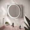 Black Round LED Heated Bathroom Mirror 600 x 800mm- HiB Solas 60