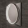Black Round Heated Bathroom Mirror with Lights 600 x 800mm- hib. Solas 60