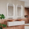HIB Fold 60 - Rectangular Led Bathroom Mirror with Demister 600 x 800mm